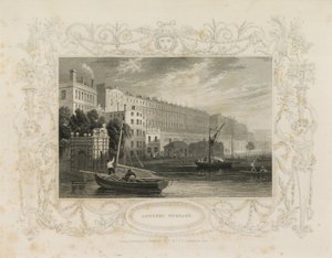 Adelphi Terrace, w tym Water Gate, York Buildings, Londyn autorstwa William Tombleson