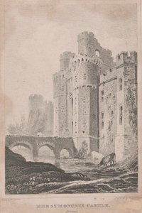 Zamek Herstmonceux, Sussex autorstwa William Tombleson