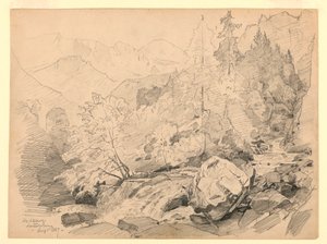 Krajobraz, Stechelberg, Lauterbrunnen, Szwajcaria autorstwa William Trost Richards