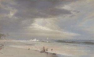 W pobliżu zatoki, Atlantic City autorstwa William Trost Richards