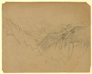 Studium krajobrazu, Lauterbrunnen, Szwajcaria autorstwa William Trost Richards