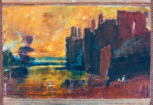 Zamek Caernarvon o wschodzie słońca autorstwa Joseph Mallord William Turner