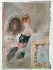 Wnętrze w Petworth House: kobieta przed lustrem autorstwa Joseph Mallord William Turner