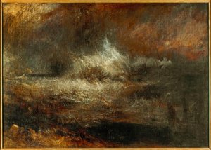Wzburzone morze z płonącym wrakiem autorstwa Joseph Mallord William Turner