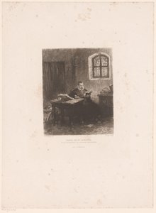 Philip van Marnix van Sint-Aldegonde w więzieniu Marnix van St. Aldegonde, tłumacz psalmy w więzieniu (tytuł na obiekcie)