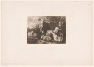 Pasterz i pasterka z żywym inwentarzem autorstwa William Unger