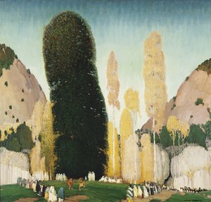 Ceremonia górska, ok. 1930 (olej na płótnie) autorstwa William Victor Higgins