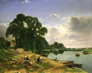 Na Tamizie, ok. 1870 (olej na płótnie) autorstwa William W. Gosling