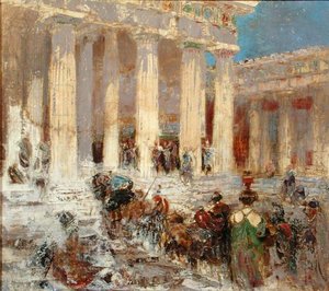 Schody Świątyni (olej na płótnie) autorstwa William Walcot