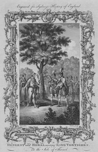 Hengest i Horsa spotykają króla Vortigerna na wyspie Thanet, 1773.