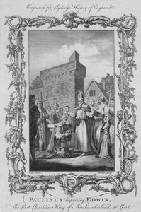 Paulin chrzcił Edwina, pierwszego chrześcijańskiego króla Northumberland, w Yorku, 1773.
