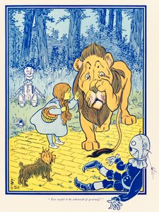 – Powinieneś się wstydzić!? z filmu ?Wspaniały Czarnoksiężnik z Krainy Oz? autorstwa L. Franka Bauma autorstwa William Wallace Denslow