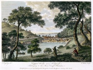 Miedziownie w pobliżu Holywell, Flintshire, Walia, należące do Mona Company, 1792