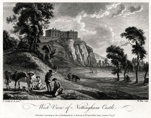 Zachodni widok na zamek Nottingham, Nottinghamshire, 1776