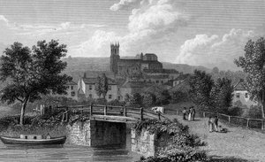 Hythe z mostu nad kanałem, grawerowany przez E. Findena, 1829