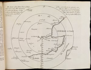 Mapa południowo-wschodniej Anglii autorstwa William Whiston