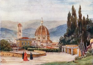 Florencja. Duomo, z Ogrodów Boboli (kolor lito) autorstwa William Wiehe Collins