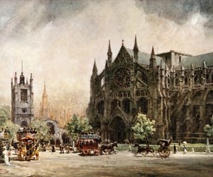 Londyn, Opactwo Westminsterskie. The North Transept (kolor lito) autorstwa William Wiehe Collins