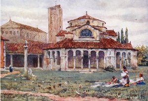 Torcello. Sta Fosca i Katedra (kolor lito) autorstwa William Wiehe Collins