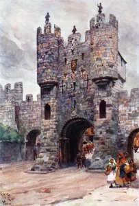 York, Micklegate Bar (kolor lito) autorstwa William Wiehe Collins