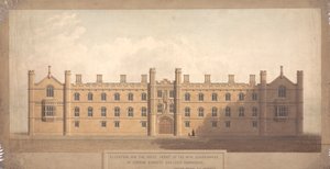Elewacja zachodniego frontu Nowego Czworokąta Corpus Christi College w Cambridge autorstwa William Wilkins