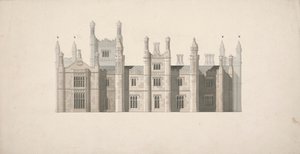 Elewacja proponowanego projektu dla Cambridge Colleges autorstwa William Wilkins