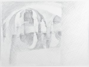 Zalana krypta, San Zaccaria, Wenecja, 2006 (ołówek na papierze) autorstwa William Wilkins