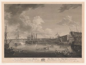 Widok na Stocznię Deptford (...) Widok na Royal Dock Yark w Deptford (...) (tytuł na obiekcie)