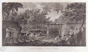 Ofiary z ludzi na Tahiti na południowym Pacyfiku, ok. 1773 r.