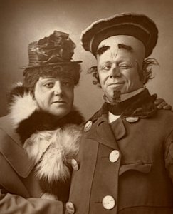 Harry Nicholls i Herbert Campbell, brytyjscy aktorzy Królowa i Król, 1888. autorstwa William and Daniel Downey
