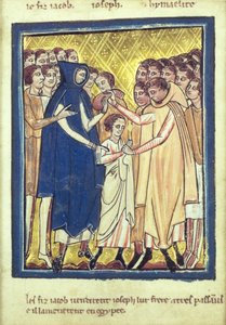 Józef sprzedany przez braci, z księgi Obrazów biblijnych, ok. 1250