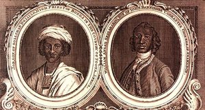 Hiob, syn Sulejmana Diallo, arcykapłana Bonda w kraju Foota w Afryce i Williama Ansah Sessarakoo, syna Johna Bannishee Corrantee Ohinnee z Annamaboe autorstwa William of Bath (after) Hoare