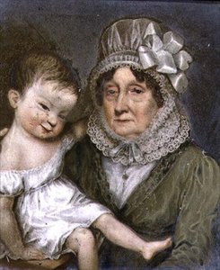 Matka Agnieszki FitzHerbert z jednym z jej wnuków, ok. 1817 (łupek)