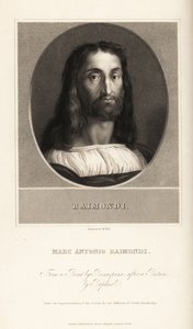 Portret Marcantonio Raimondi, włoskiego rytownika, ok. 1470-1534 autorstwa William the Younger Holl