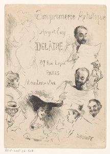Wizytówka drukarza Eugène Delâtre w Paryżu autorstwa Willibald Wolf Rudinoff