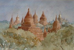 941 wschód słońca Bagan, w kierunku Ananda