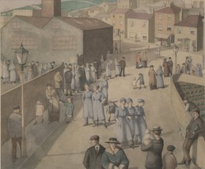 Wyjście z zakładów zbrojeniowych autorstwa Winifred Knights