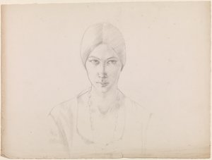 Autoportret (ołówek na papierze) autorstwa Winifred Knights