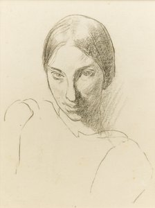 Autoportret, ok. 1923 (czarna kreda na papierze)