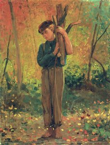 Chłopiec trzymający kłody, 1873 autorstwa Winslow Homer