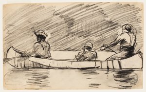 Kajak z trzema mężczyznami autorstwa Winslow Homer