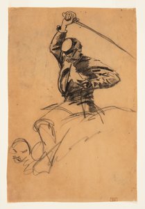 Żołnierz kawalerii z mieczem na koniu autorstwa Winslow Homer