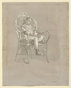 Dziecko siedzące w wiklinowym krześle autorstwa Winslow Homer