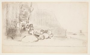 Dzieci bawiące się nad morzem, Cullercoats, Anglia autorstwa Winslow Homer