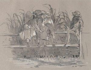 Dzieci siedzące na płocie autorstwa Winslow Homer