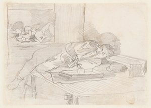 Chińczyk palący fajkę opiumową w klubie przy Baxter Street w Nowym Jorku autorstwa Winslow Homer
