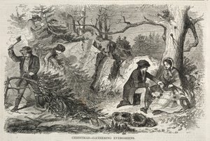 Boże Narodzenie - Zbieranie Evergreenów, 1858. autorstwa Winslow Homer