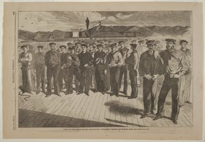 Załoga amerykańskiego parowego slupa Colorado zaciągnięta w Bostonie, czerwiec 1861 autorstwa Winslow Homer