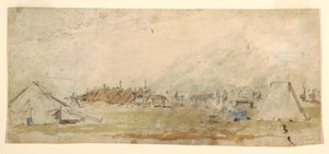 Rysunek, obóz wojskowy, 1862 r. autorstwa Winslow Homer