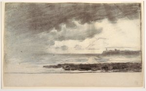 Rysunek, zatoka w Cullercoats, Anglia, 1881 r. autorstwa Winslow Homer
